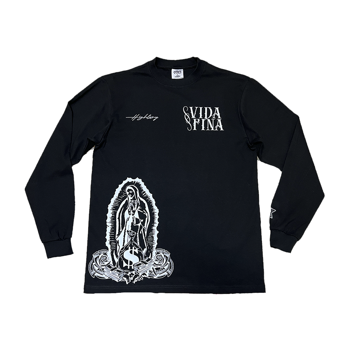 “Virgencita” Longsleeve Tee (Black)