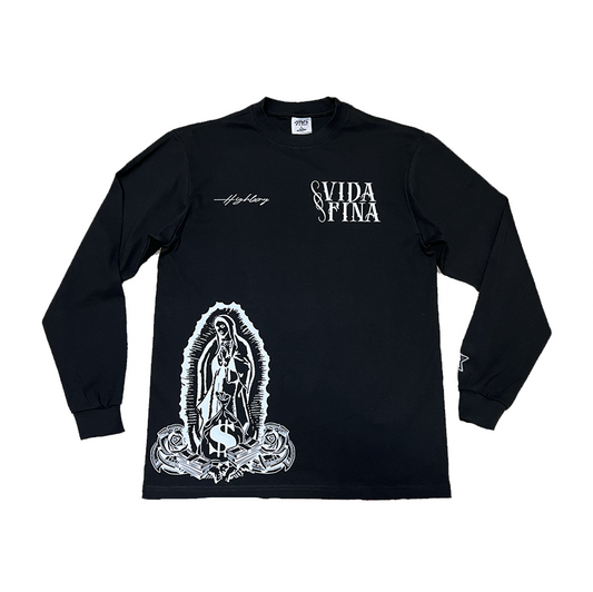 “Virgencita” Longsleeve Tee (Black)