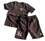 “HL” Shorts Set (Brown)